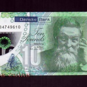 68-1 B068-NORTHERN IRELAND-2017北愛爾蘭塑膠鈔.10 pounds(1311)