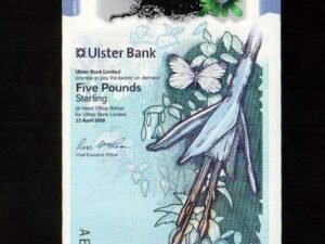 69-1 B069-NORTHERN IRELAND-2018北愛爾蘭塑膠鈔.5 pounds(1308)