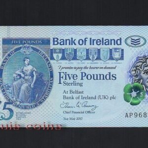 72-1 B072-NORTHERN IRELAND-2018北愛爾蘭塑膠鈔5 pounds(1307)