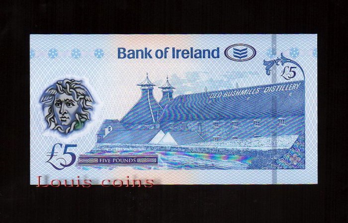 72-2 B072-NORTHERN IRELAND-2018北愛爾蘭塑膠鈔5 pounds(1307)