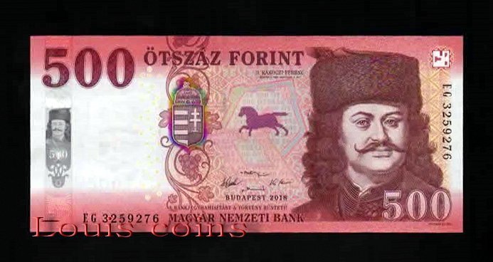 B075-HUNGARY-2018匈牙利紙鈔.500 Forint（1282）