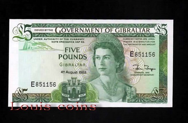 B079-GIBRALTAR-1988直布羅陀紙鈔.5 Pounds(1306)