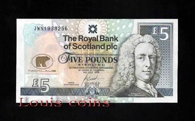 B081-SCOTLAND-2005蘇格蘭紀念鈔.5 POUNDS(872)