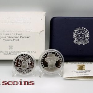 82-3 F082‧ITALY-2004義大利‧賈科莫·普契尼紀念銀幣(2枚一套)