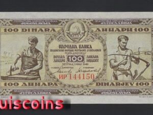 B089-YUGOSLAVIA-1946南斯拉夫紙幣-100 Dinara（O)