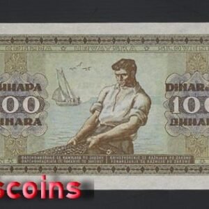 B089-YUGOSLAVIA-1946南斯拉夫紙幣-100 Dinara（O)