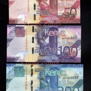 B091-KENYA-2019肯亞全套鈔票.5張一套(O)