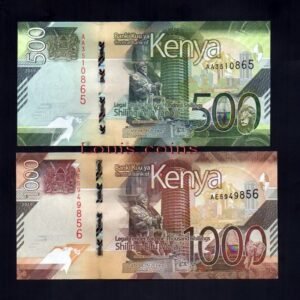 B091-KENYA-2019肯亞全套鈔票.5張一套(O)