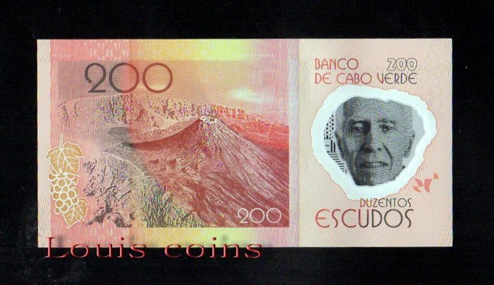 92-2 B092-CAPE VERDE-2014維德角 200 escudos 塑膠鈔票.(B)
