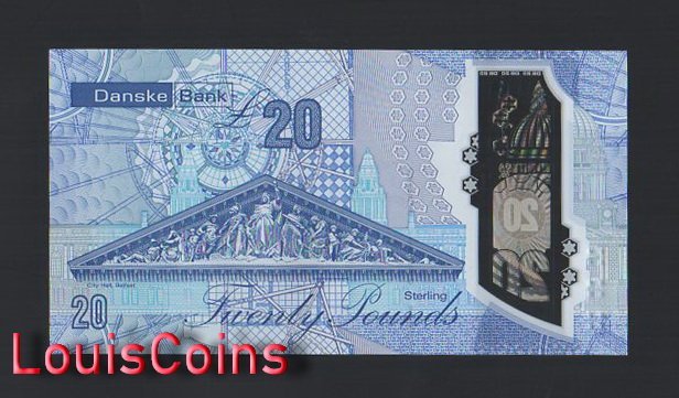 95-2 B095-NORTHERN IRELAND-(2019)2020北愛爾蘭塑膠紙幣 20 Pounds(487)