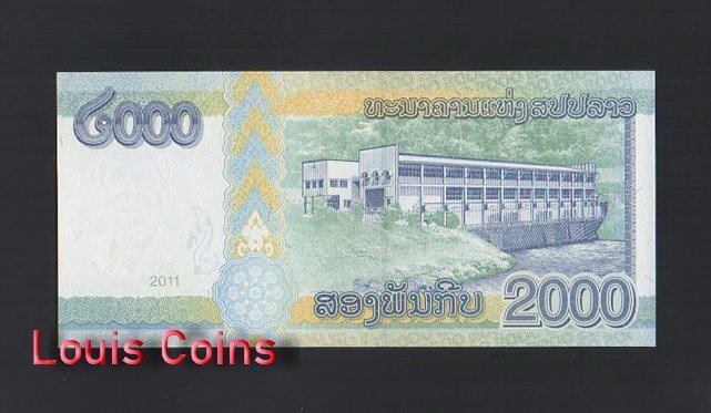B1001-LAOS-2011寮國(老撾)紙幣,2000 Kip（786）