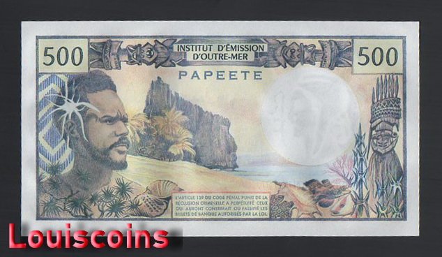 1004-1 B1004-TAHITI-ND (1970-1985)大溪地紙幣,500 Francs(B)(HB)