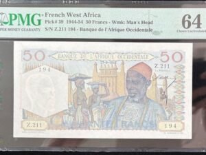 1009-1 B1009-FRENCH WEST AFRICA-1944-54法屬西非紙幣-50 Francs(O)