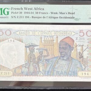 B1009-FRENCH WEST AFRICA-1944-54法屬西非紙幣-50 Francs(O)