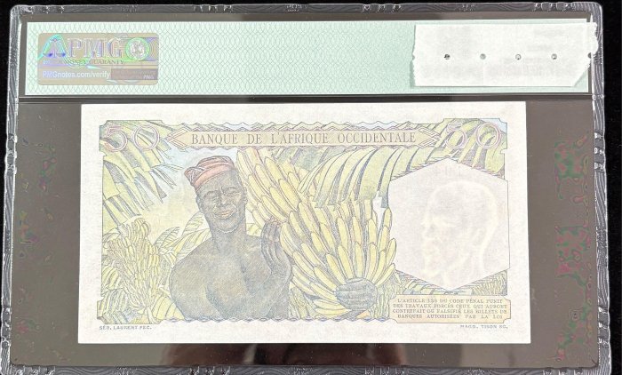 B1009-FRENCH WEST AFRICA-1944-54法屬西非紙幣-50 Francs(O)