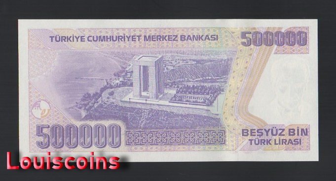 1012-2 B1012-TURKEY-L.1970土耳其鈔票-500.000 Türk(379)
