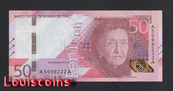 1016-1 B1016-PERU-2019祕魯鈔票-50 Soles(1283)