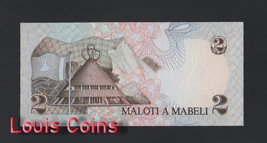 1021-2 B1021-LESOTHO-1981 & 1984賴索托紙幣,2 Maloti(B)
