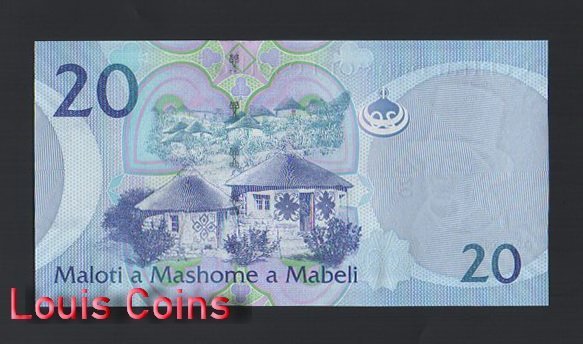 1024-2 B1024-LESOTHO-2010 & 2013賴索托紙幣,20 Maloti(O)