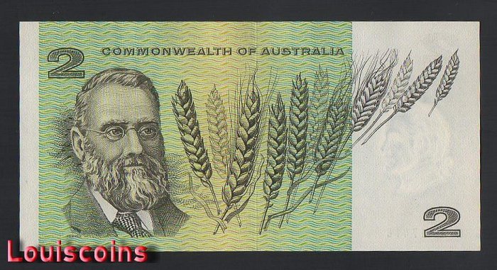 B1026-Australia-1966-72澳洲鈔票-2 Dollars(O)