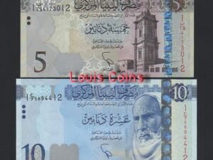 1027-1 B1027-LIBYA-ND (2015)利比亞紙幣,5,10Dinars(O)