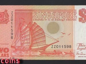 B1029-SINGAPORE-1990新加坡紙鈔-2 dollars(B)