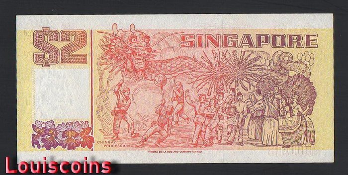 1029-2 B1029-SINGAPORE-1990新加坡紙鈔-2 dollars(B)