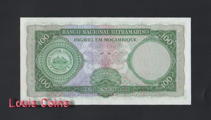 B1035-MOZAMBIQUE-1976莫三比克紙幣,100 Escudos(851)