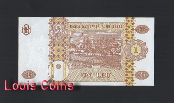 B1040-MOLDOVA-1994-2013摩爾多瓦紙幣,1 Leu(852)