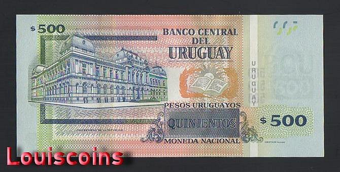 1054-2 B1054-URUGUAY-2014-20烏拉圭紙鈔-500 Pesos Uruguayos(BO)