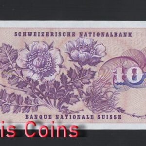 399-2 B399-SWITZERLAND--1955-1977瑞士紙幣10 Franken(B)