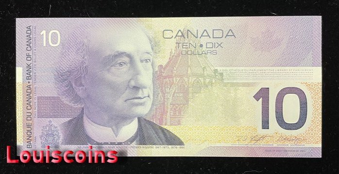 401-1 B401-CANADA-2000-2004加拿大鈔票- 10 dollars(B)
