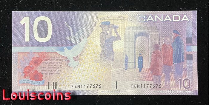 401-2 B401-CANADA-2000-2004加拿大鈔票- 10 dollars(B)