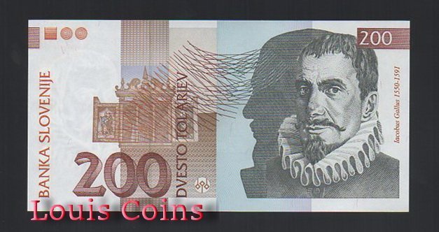 B405-SLOVENIA--2004斯洛維尼亞紙幣200 Tolarjev (328)
