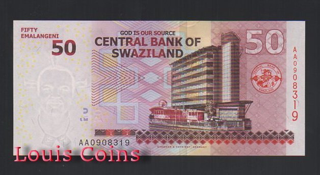 B410-SWAZILAND--2010史瓦濟蘭紙幣50 Emalangeni(536)
