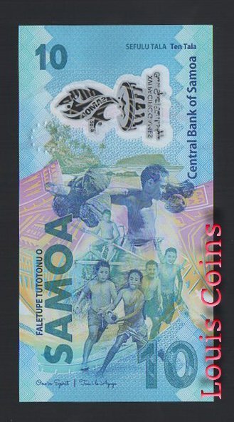 417-2 B417-SAMOA--2019薩摩亞紀念塑膠鈔票10 Tala(283)