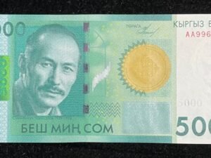 B428-KYRGYZSTAN-2009 & 2016吉爾吉斯紙幣-5.000 Som(O)