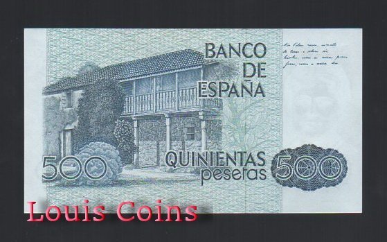 B429-SPAIN--1979西班牙紙幣500 Pesetas(1098)