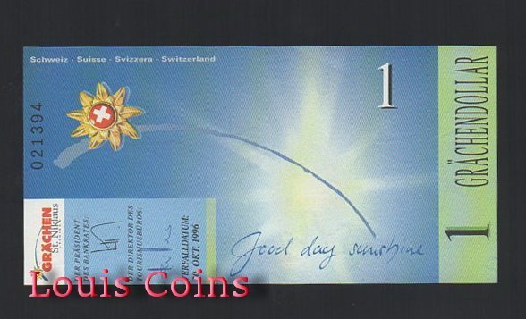 B432-SWITZERLAND--1996瑞士地方鈔票(1121)