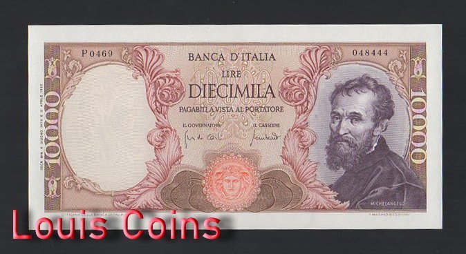 B436-ITALY-1962-1973義大利紙幣10.000 Lire(B)