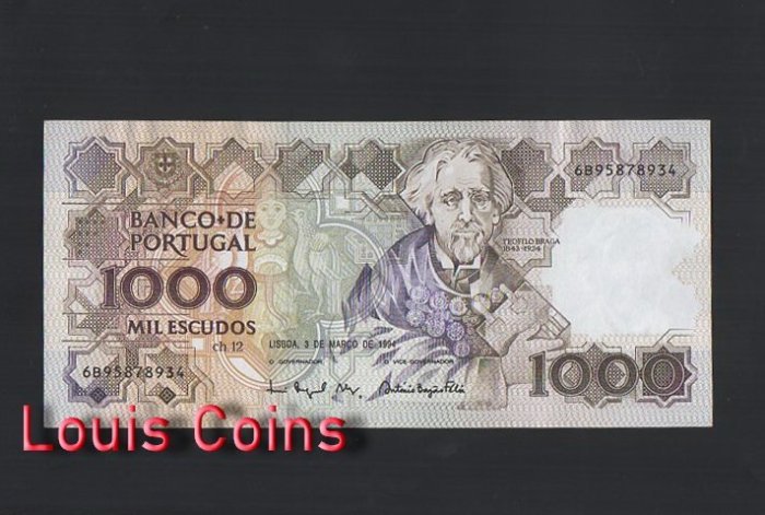 440-1 B440-PORTUGAL-1983-1994葡萄牙紙幣1000 Escudos(B)