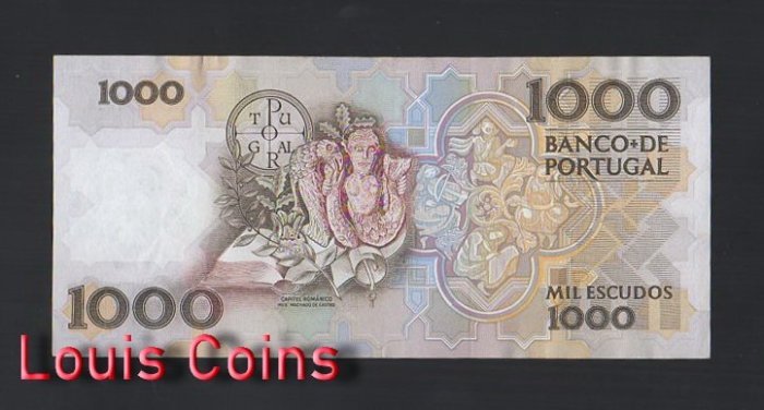 440-2 B440-PORTUGAL-1983-1994葡萄牙紙幣1000 Escudos(B)