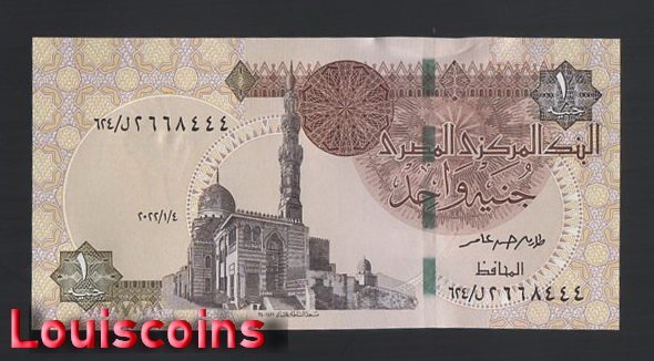 443-1 B443-EGYPT-2022埃及紙幣,1 Pounds(B)