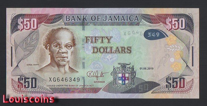B444-JAMAICA-2013-21牙買加紙幣-50 Dollars(B)