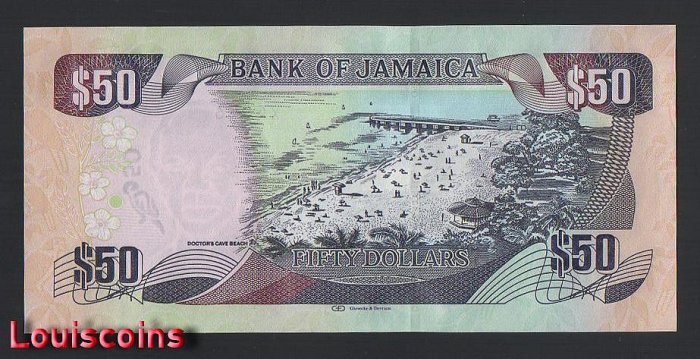 B444-JAMAICA-2013-21牙買加紙幣-50 Dollars(B)