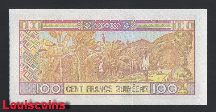B445-GUINEA-1998-2012幾內亞紙幣-100 Francs Guineens(B)