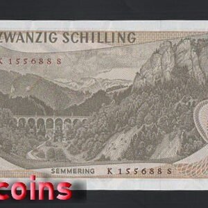B446-AUSTRIA-1967奧地利鈔票-20 Schilling(B)
