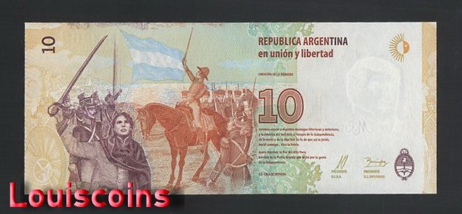 B447-Argentina-ND (2016)阿根廷紙鈔-10 Pesos（514）