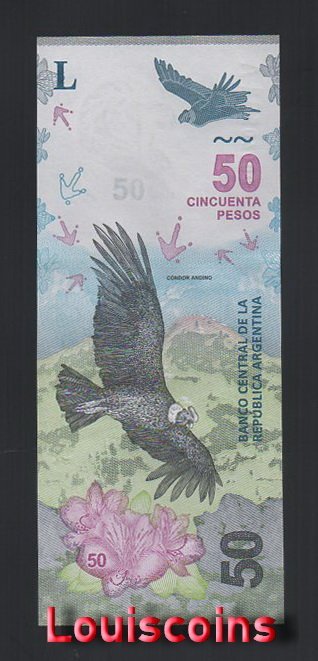 B448-ARGENTINA-ND (2018)阿根廷鈔票-50 Pesos(982)