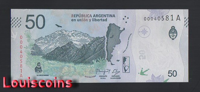 B448-ARGENTINA-ND (2018)阿根廷鈔票-50 Pesos(982)